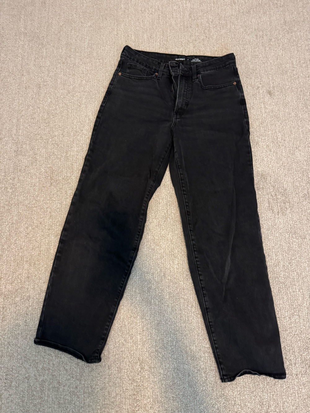Womens Old Navy Black OG Loose Jeans Size 8 Regular
